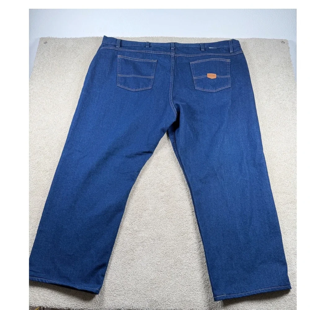 Red Kap Mens 54x37 Industrial Work Jeans Dark Wash Denim PD60PW5 Blue Cotton